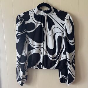 Love By Design Monochrome Swirl Blouse